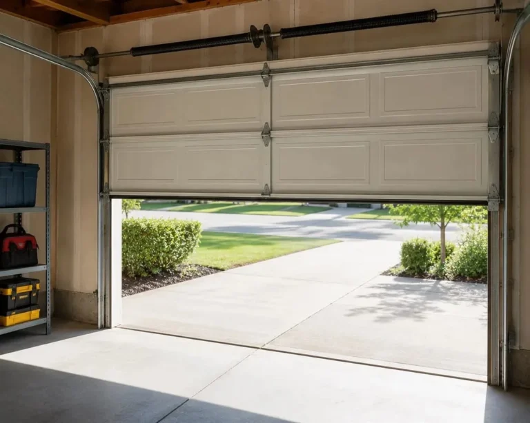 Garage door stopped halfway open during a balance test